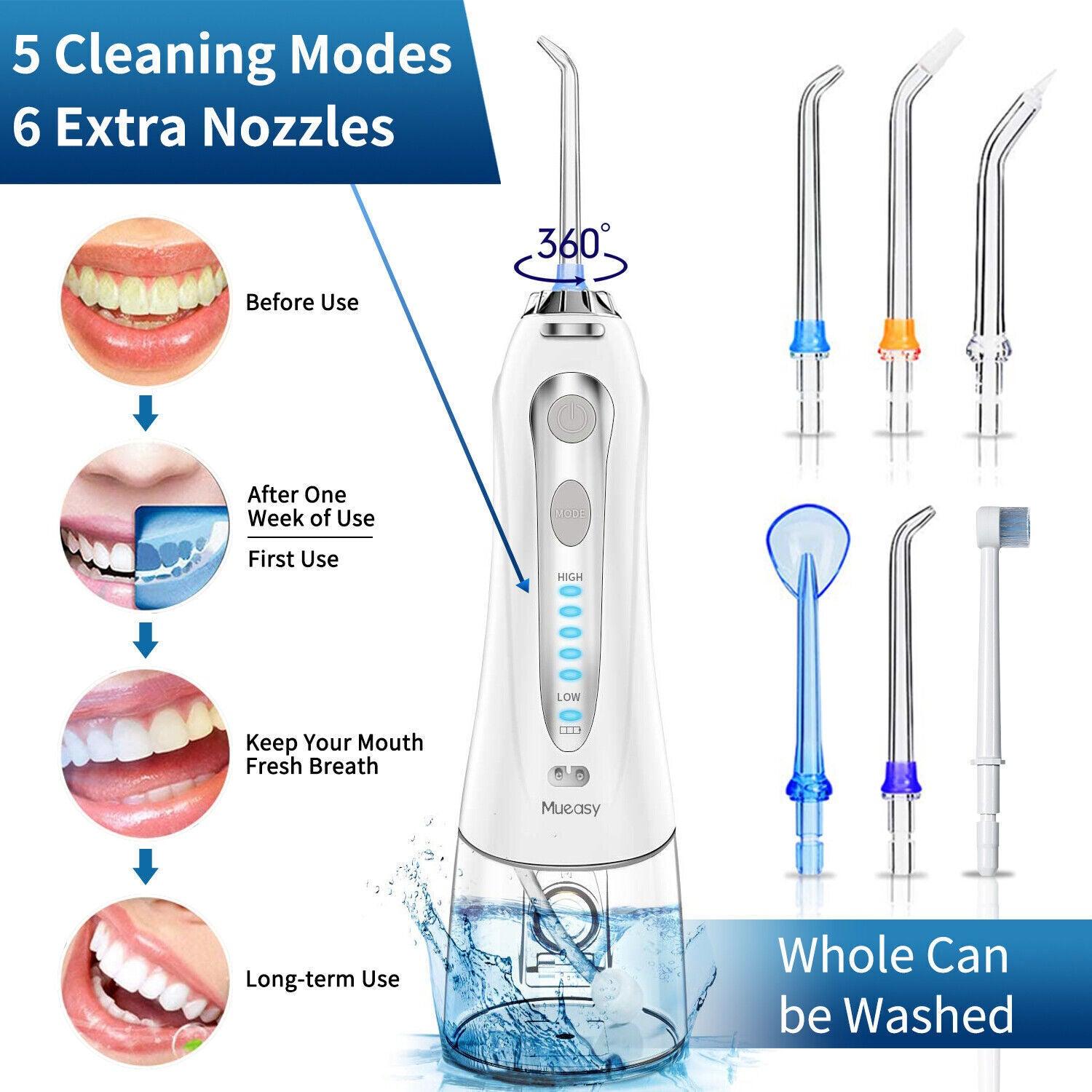 Waterpik Cordless Water Flosser - Cordless Water Flosser Dental Oral Irrigator for Teeth Cleaner 8 Jet Tips Dental Tools - Tophatter Daily Deals
