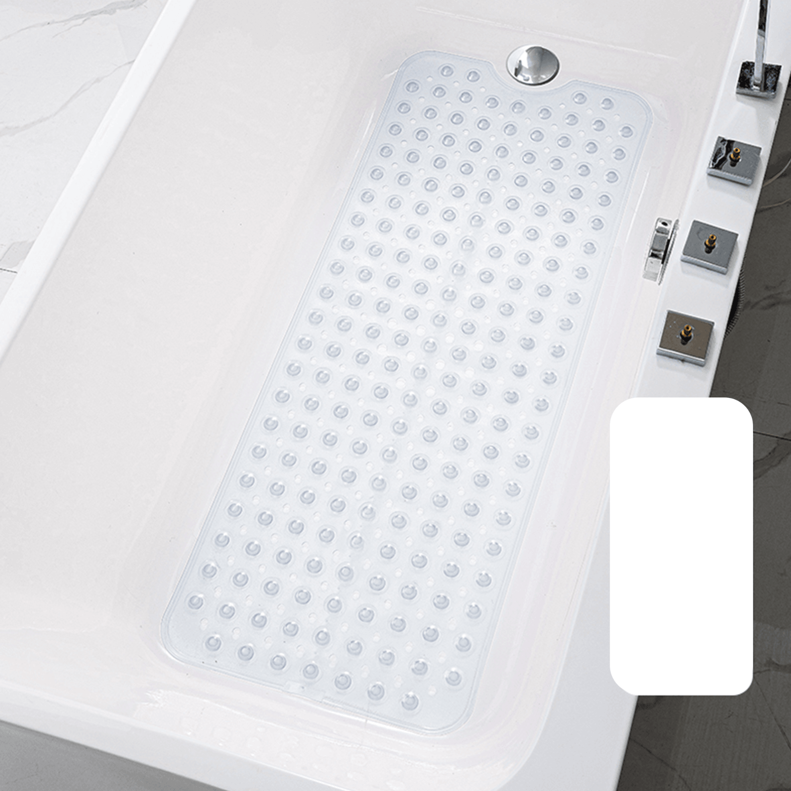 Anti-Slip Bath Mat - Extra Large Non-slip Bath Mat Bathtub Bathroom Shower Mat Rubber Strong Suction Bathtubs - Tophatter Daily Deals