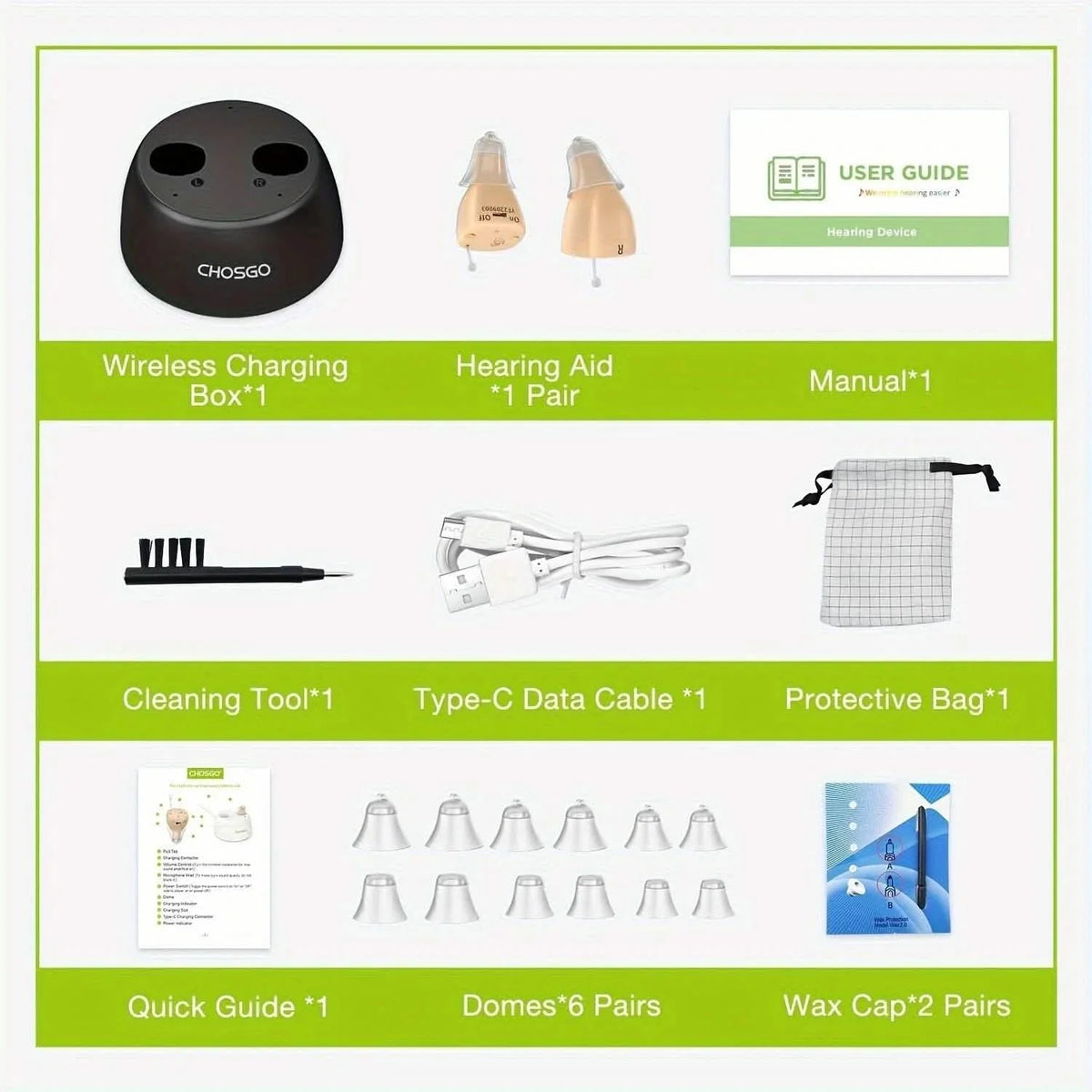 Rechargeable Hearing Aids – Invisible In-Ear, Noise Reduction, Volume Control In-Ear Headphones - Tophatter Daily Deals