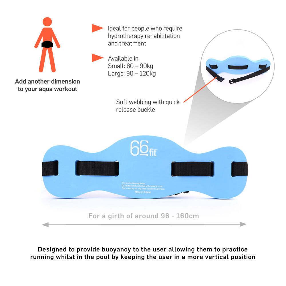 Aqua Jogging Belt - 66fit™ Adult Aqua Floatation Jogging Belt Hydrotherapy Swimming Support Aerobic Swimming - Tophatter Daily Deals