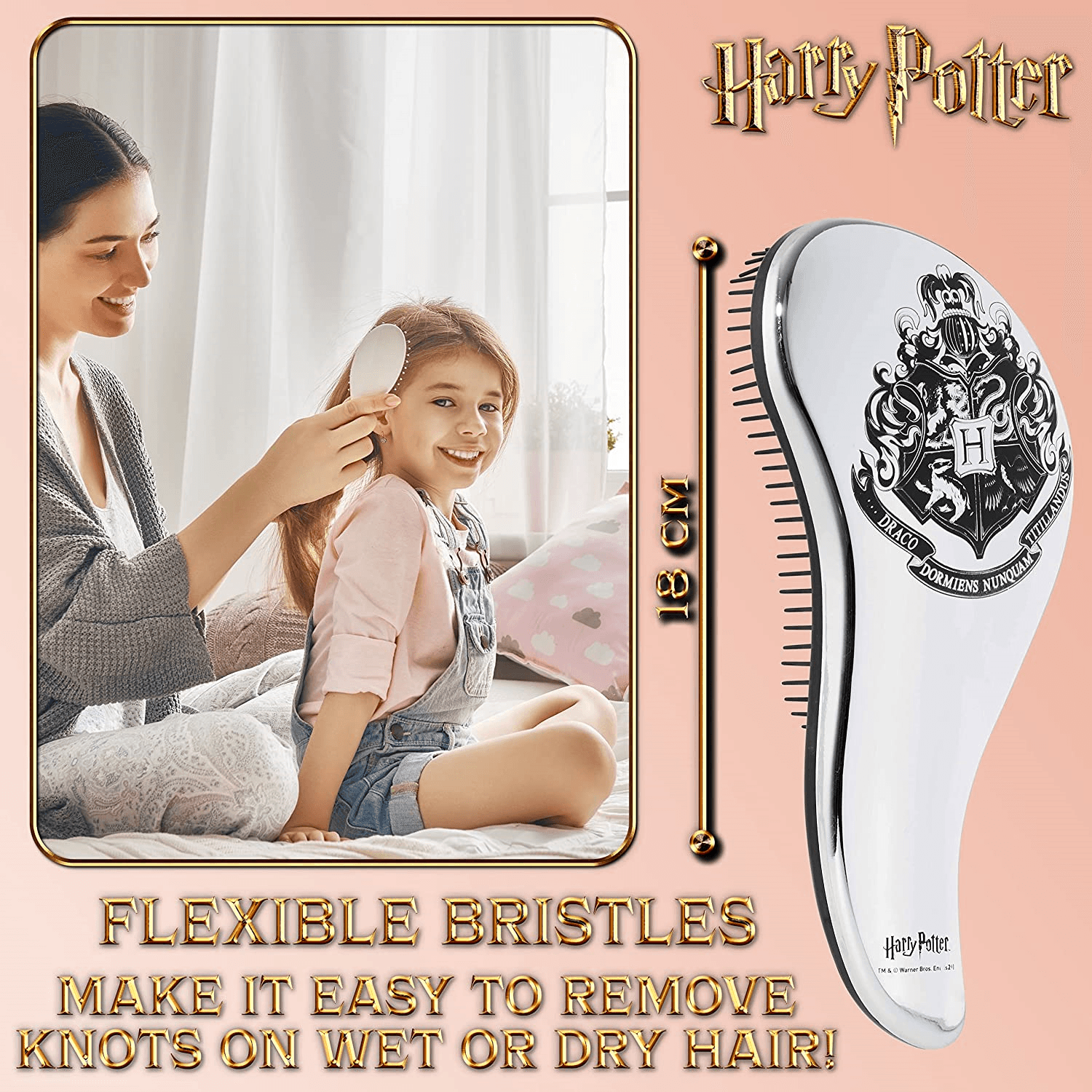 Best Detangling Hairbrush - Harry Potter Innovative Hair Brush For All Hair Types Detangling Styling Personal Care - Tophatter Daily Deals