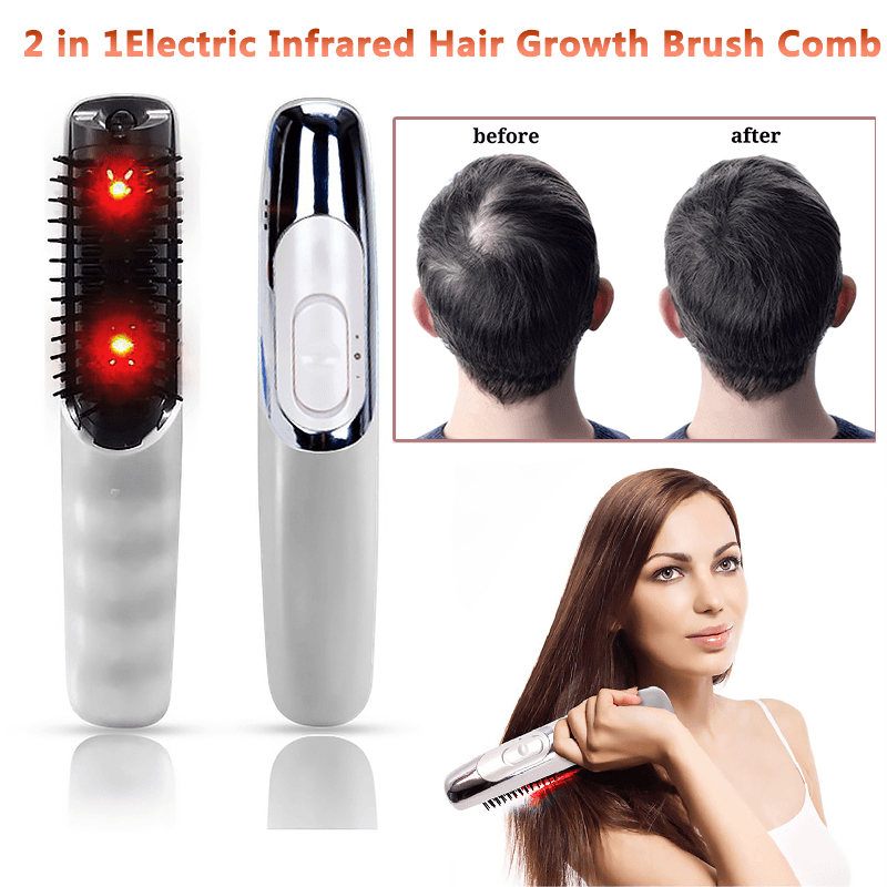 Electric Scalp Massager for Hair Growth - Electric Infrared Laser Hair Growth Head Scalp Vibrating Massager Comb Brush Hair Care - Tophatter Daily Deals