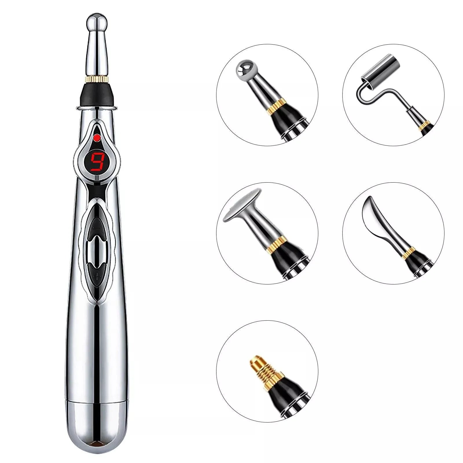 Electronic Acupuncture Pen - Electric Acupuncture Magnet Therapy Heal Massage Meridian Energy Pen Relief Pain 5 in 1 Personal Care - Tophatter Daily Deals