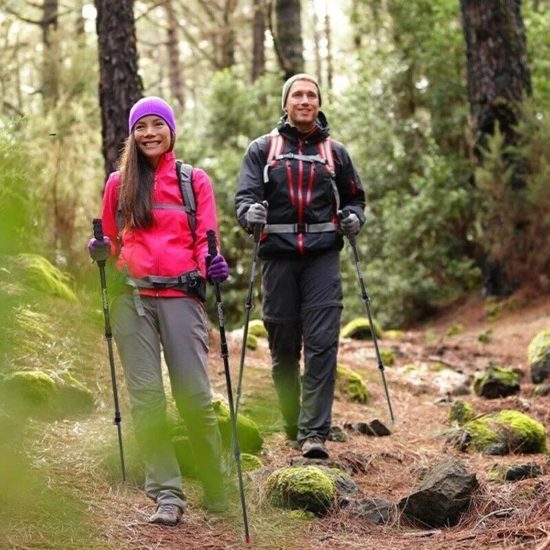 Best Hiking Pole - Trekking Pole, Collapsible Hiking Pole Stick with Quick Lock System 7075 Aluminum Outdoor Recreation - Tophatter Daily Deals