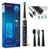 Rechargeable Power Toothbrush - 4/12X Brush Heads Electric Toothbrush Power Toothbrush ADA Accepted 508 Black Toothbrush Personal Care - Tophatter Daily Deals