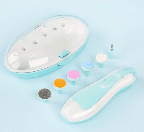 Electric Nail Trimmers - Electric Baby Nail File Kit Clippers Trimmer Toddler Toes Trim Nails Polish Care Blue Baby Health & Grooming Kits - Tophatter Daily Deals