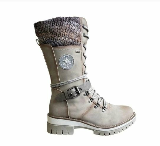 Insulating Women Lace-Up Winter Boots - Mid Faux Leather - Tophatter Daily Deals
