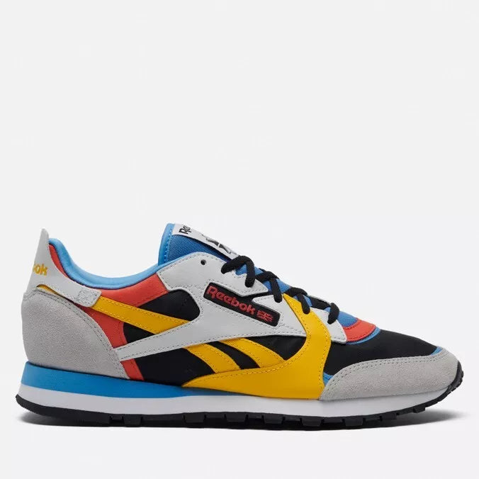 Reebok Men's Classic Leather Shoes - Cblack/Purgry/Essblu Cblack Purgry Essblu 8 Footwear - Tophatter Daily Deals