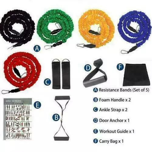 Home Portable Gym - Portable Home Gym Kit And Resistance Bands Home Fitness Workout Bodybuilding Set Fitness - Tophatter Daily Deals