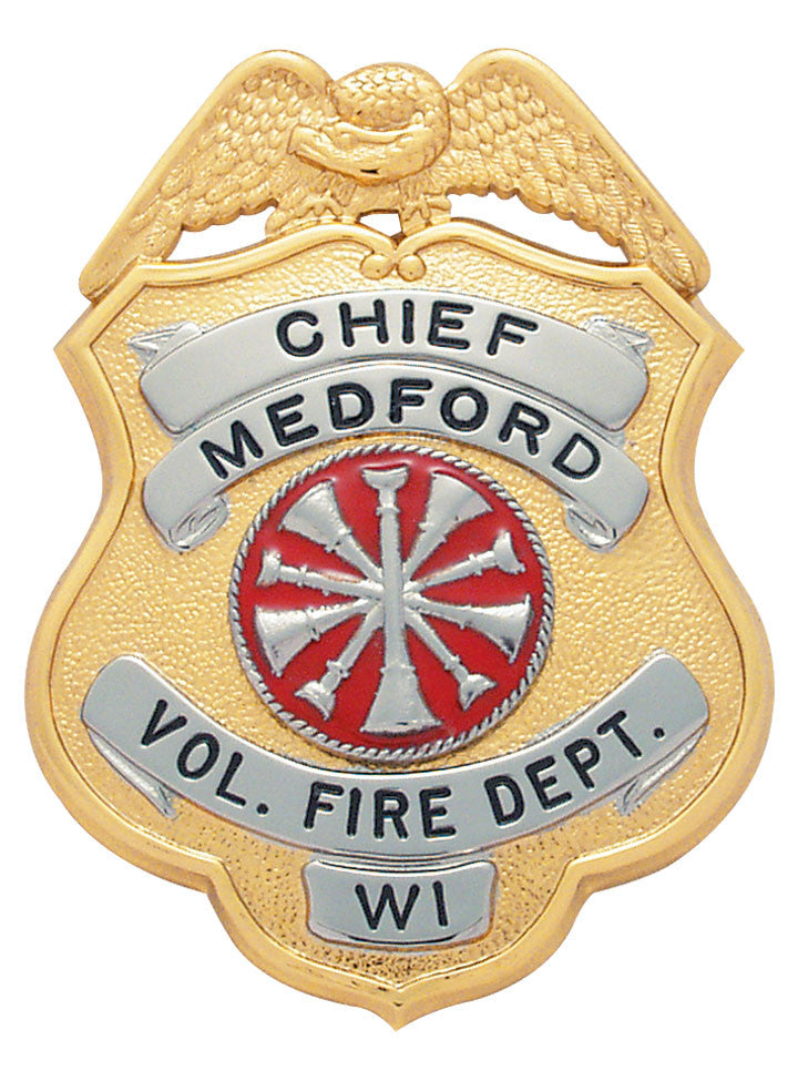 S140 - Custom Engraved Badge - Tophatter's Weapons'N'Deals Eagle Top - Tophatter Daily Deals