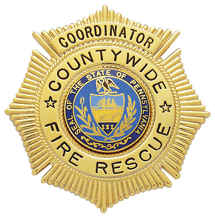 S206 - Custom Engraved Badge - Tophatter's Weapons'N'Deals Sunburst - Tophatter Daily Deals