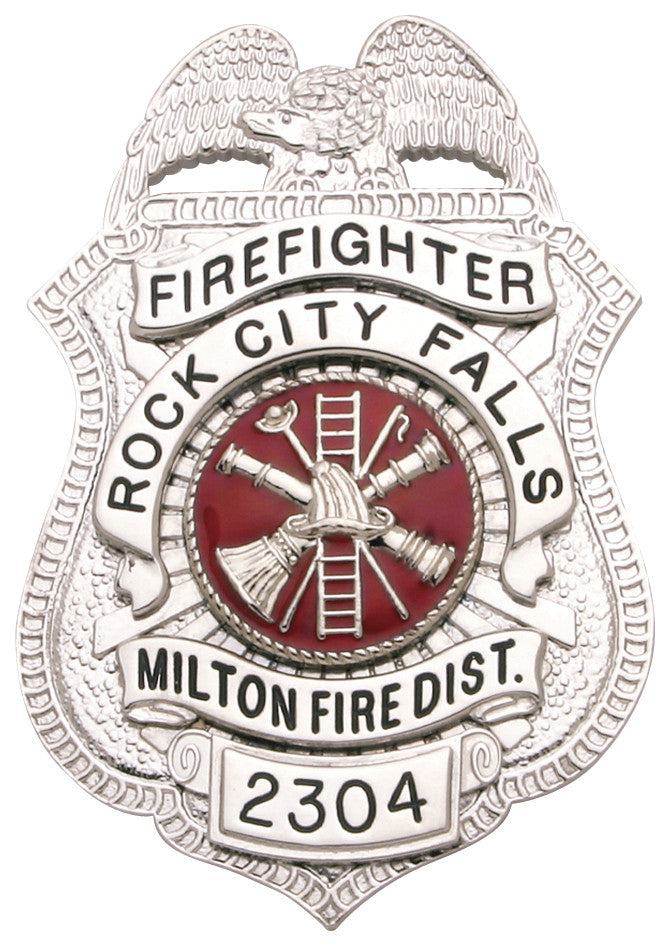 S21A - Custom Engraved Badge - Tophatter's Weapons'N'Deals Eagle Top - Tophatter Daily Deals