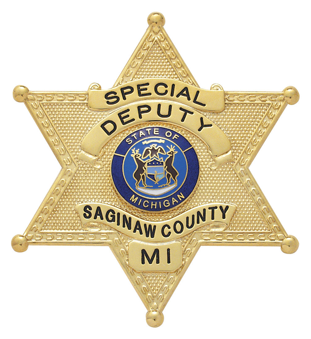 S241 - Custom Engraved Badge - Tophatter's Weapons'N'Deals 6 Point Stars - Tophatter Daily Deals