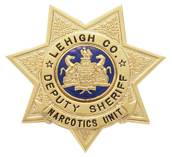 S242 - Custom Engraved Badge - Tophatter's Weapons'N'Deals 7 Point Stars - Tophatter Daily Deals