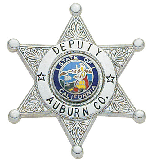 S245 - Custom Engraved Badge - Tophatter's Weapons'N'Deals 6 Point Stars - Tophatter Daily Deals