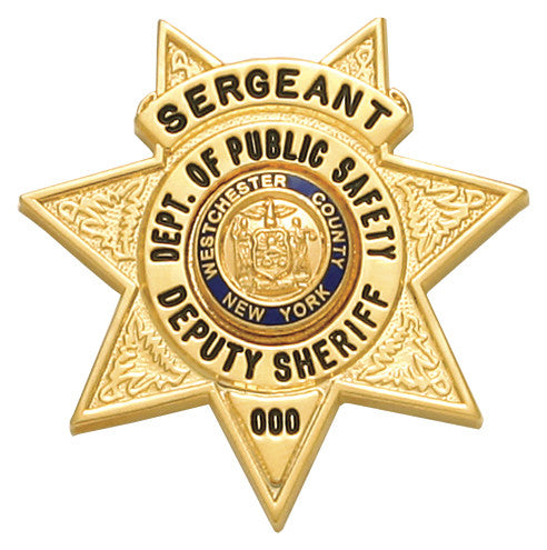 S249C - Custom Engraved Badge - Tophatter's Weapons'N'Deals 7 Point Stars - Tophatter Daily Deals