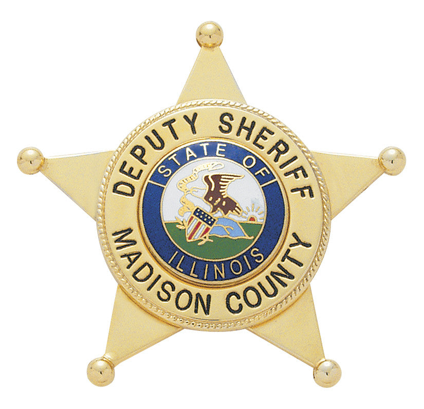 S258B - Custom Engraved Badge - Tophatter's Weapons'N'Deals 5 Point Stars - Tophatter Daily Deals