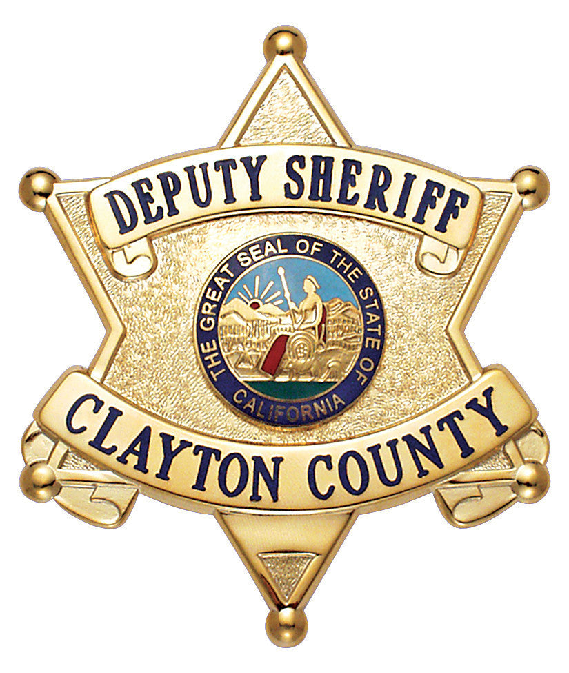 S262L - Custom Engraved Badge - Tophatter's Weapons'N'Deals 6 Point Stars - Tophatter Daily Deals