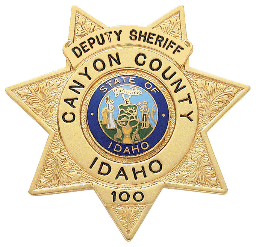 S266 - Custom Engraved Badge - Tophatter's Weapons'N'Deals 7 Point Stars - Tophatter Daily Deals