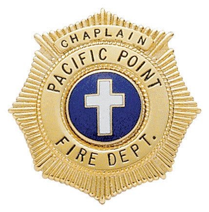 S279A - Custom Engraved Badge - Tophatter's Weapons'N'Deals Sunburst - Tophatter Daily Deals