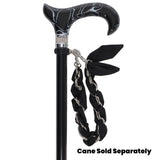 FashionStix Luxury Black Silk Satin scarf with Chain Wrist Strap with Clip Holder Accessories - Tophatter Daily Deals