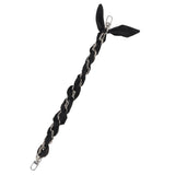 FashionStix Luxury Black Silk Satin scarf with Chain Wrist Strap with Clip Holder Accessories - Tophatter Daily Deals