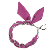 FashionStix Luxury PurplePink Silk Satin scarf with Chain Wrist Strap with Clip Holder Accessories - Tophatter Daily Deals