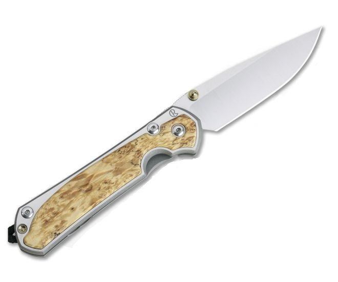 Chris Reeves Knives Small Sebenza 31 - Left Handed - Box Elder Inlay - Drop Point - S31-1109 Knives - Tophatter Daily Deals