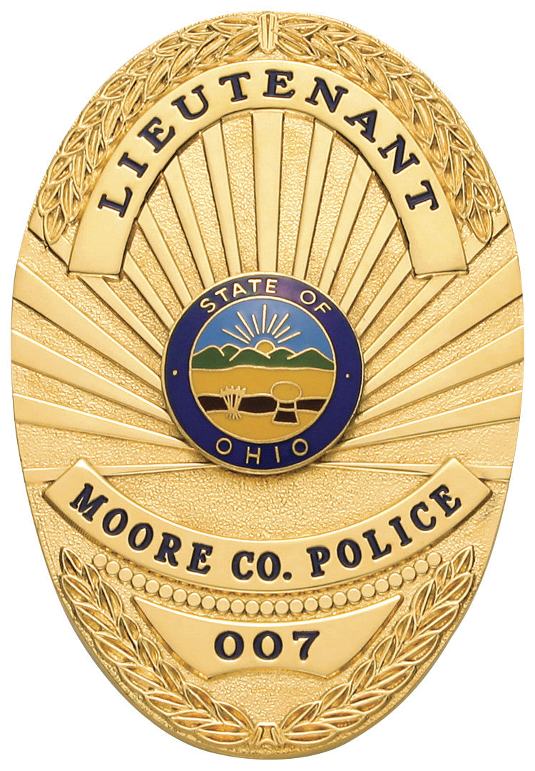 S512 - Custom Engraved Badge - Tophatter's Weapons'N'Deals Oval - Tophatter Daily Deals