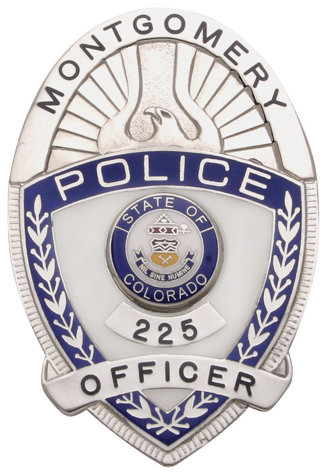 S514 - Custom Engraved Badge - Tophatter's Weapons'N'Deals Oval - Tophatter Daily Deals