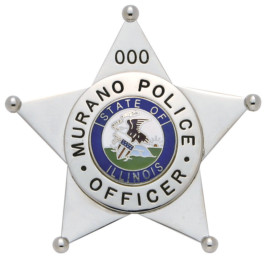 S518 - Custom Engraved Badge - Tophatter's Weapons'N'Deals 5 Point Stars - Tophatter Daily Deals