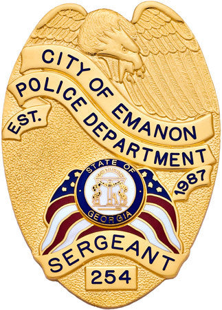 S583 - Custom Engraved Badge - Tophatter's Weapons'N'Deals Eagle Top - Tophatter Daily Deals