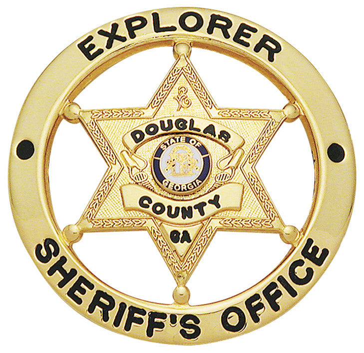 S605 - Custom Engraved Badge - Tophatter's Weapons'N'Deals Circular 6 & 7 Point Stars - Tophatter Daily Deals