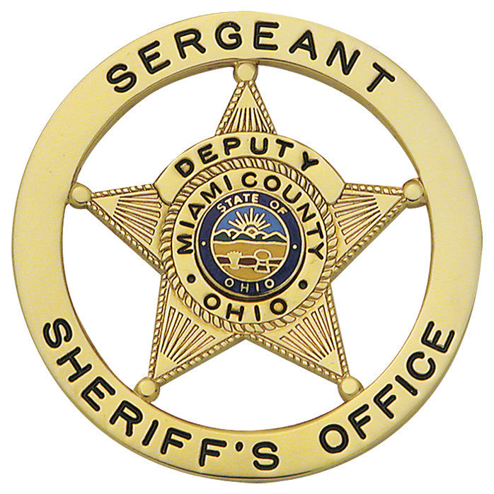 S611 - Custom Engraved Badge - Tophatter's Weapons'N'Deals Circular 5 Point Stars - Tophatter Daily Deals