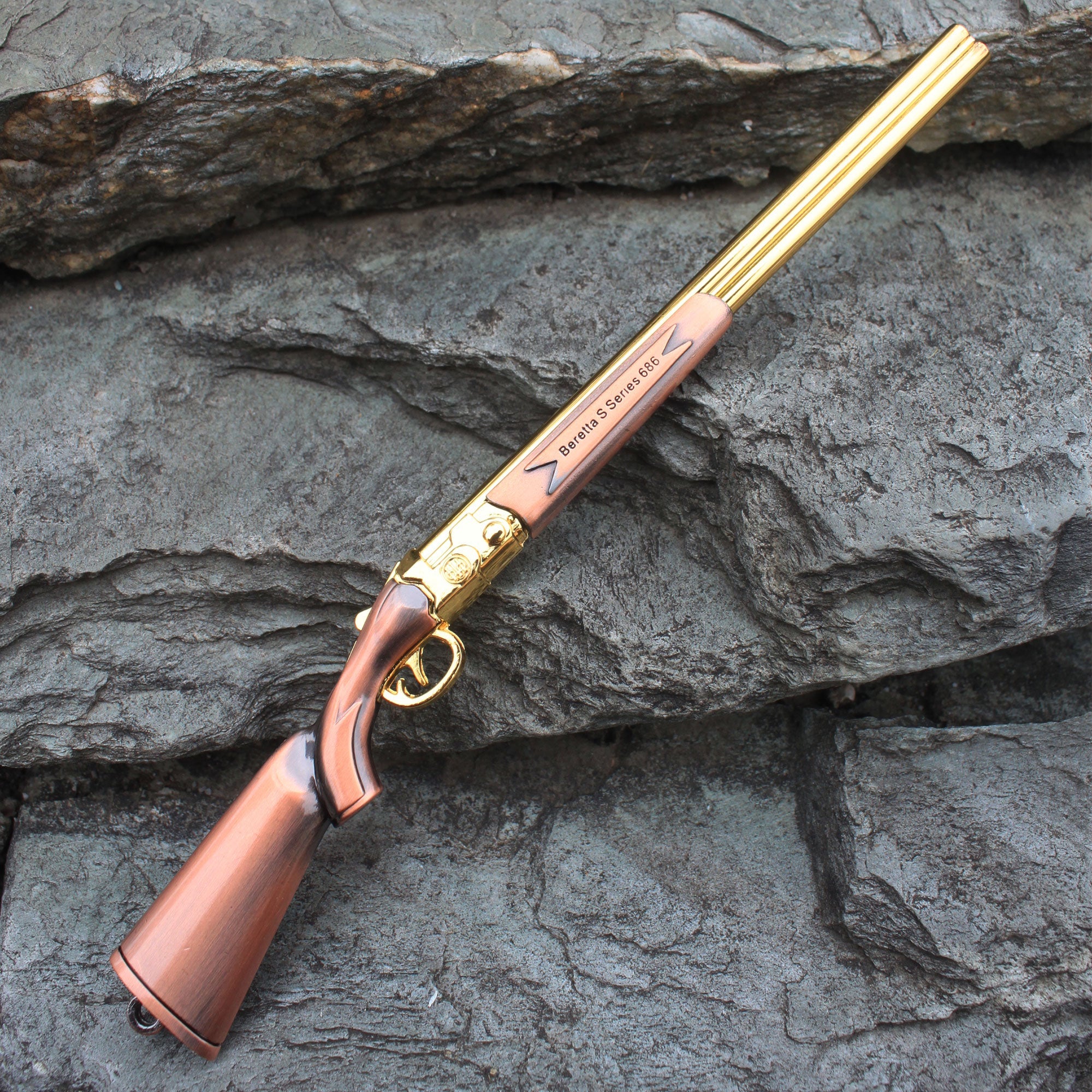 Miniature Metal S686 Double Barrel Shotgun 17CM/6.7" - Tophatter Daily Deals