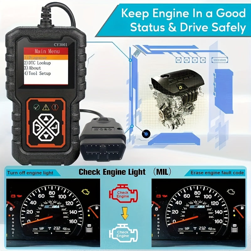 OBD2 Scanner with Colour Screen - Read and Clear Codes, Live Data and I/M Readiness Automotive - Tophatter Daily Deals