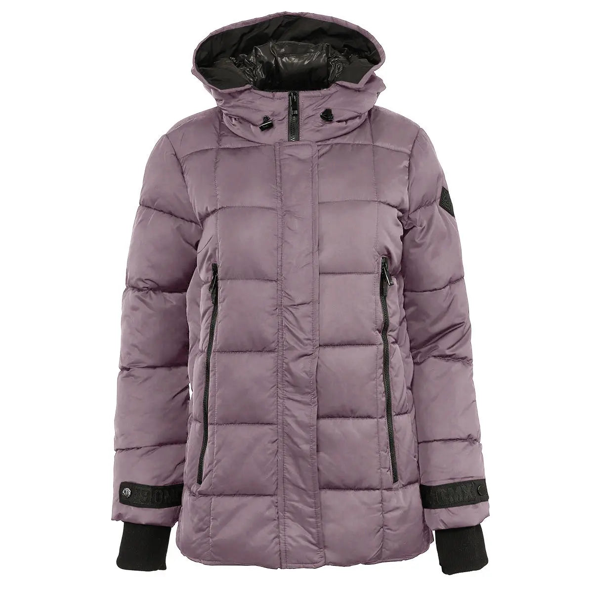 Steve Madden Women's Hooded Puffer Jacket Mauve Puffer - Tophatter Daily Deals