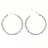 S925 50mm Solid Hoop Earrings for Women Silver Earrings - Tophatter Daily Deals