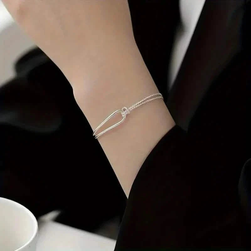 S925 Hypoallergenic Minimalist Geometric Collage Bracelet Bracelets - Tophatter Daily Deals