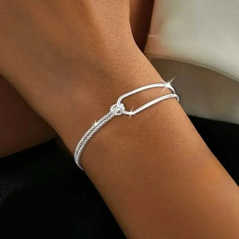 S925 Hypoallergenic Minimalist Geometric Collage Bracelet Bracelets - Tophatter Daily Deals