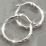 S925 Sterling Silver Geometric Twist Circle Hoop Earrings Earrings - Tophatter Daily Deals