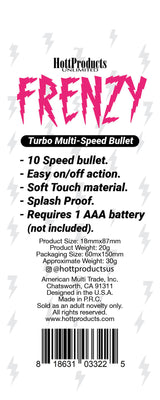 Frenzy Power Bullet Vibrator (Black) – Splash Proof 10 Speed Vibrator > Vibrators > Mini Vibrators - Tophatter Daily Deals