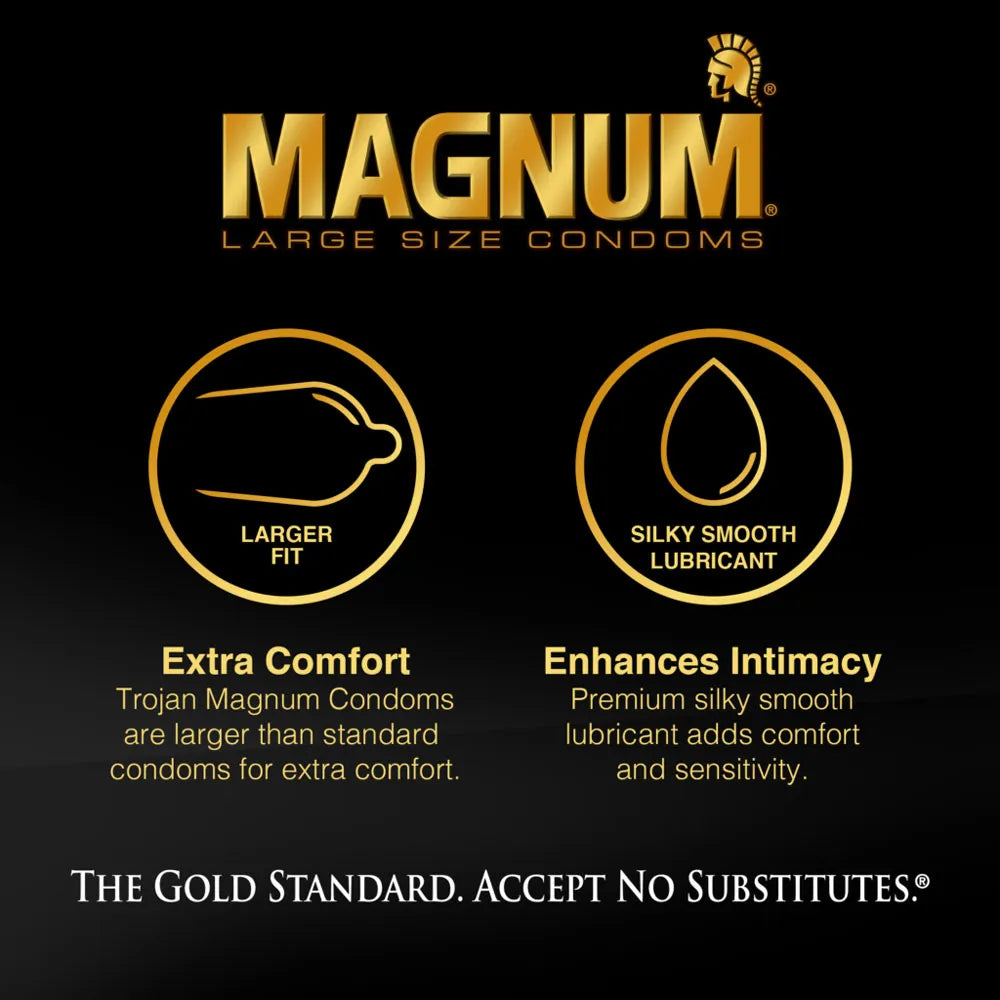 Trojan Magnum Thin – Pack of 3 Large Size Condoms > Essentials > Condoms - Tophatter Daily Deals
