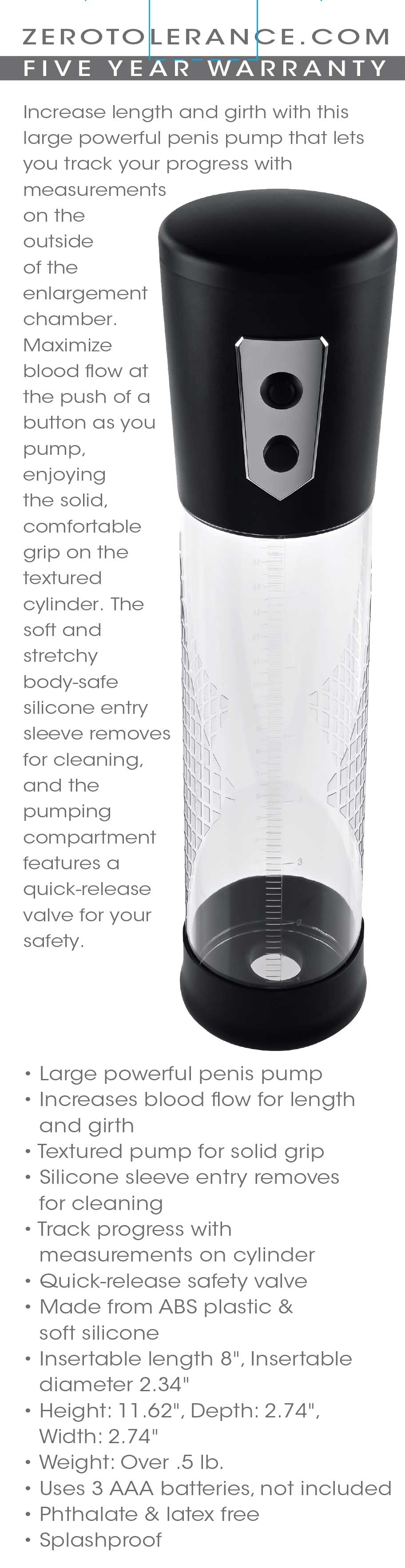 Pump Up The Volume – Large Powerful Penis Pump With Measurement Tracking And Textured Grip > Pumps > Penis Pumps Electric - Tophatter Daily Deals