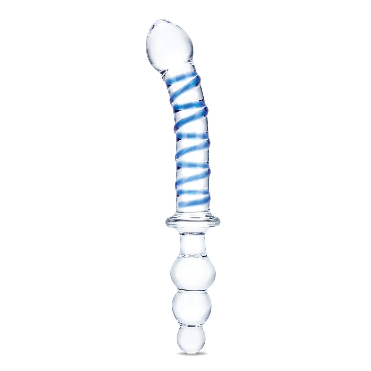 Glas 10 Inch Twister Dual-Ended Glass Dildo with Blue Spiral Design > Glass > Dildos - Tophatter Daily Deals
