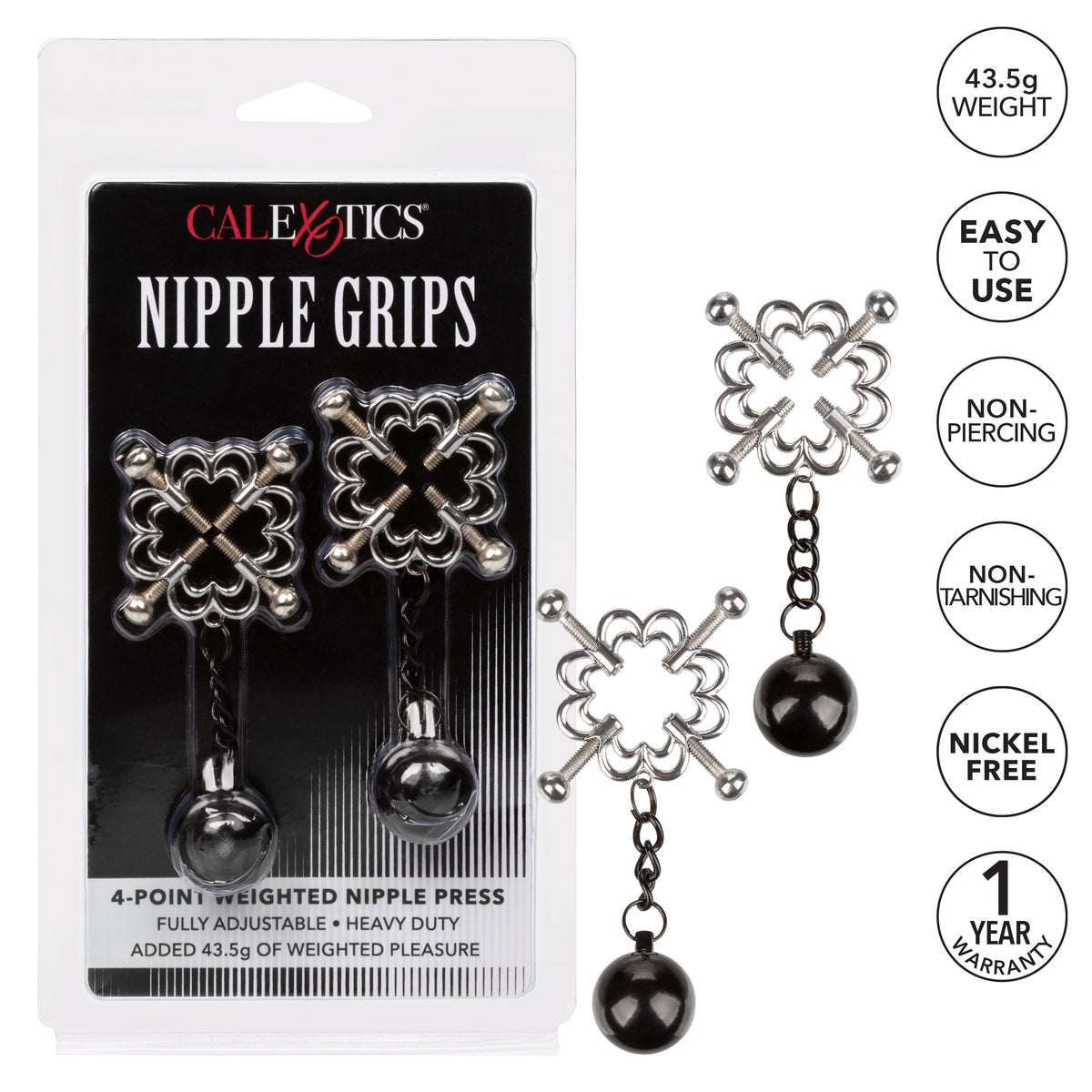 Nipple Grips 4 Point Weighted Nipple Press – 43.5g Nipple Clamp > Sex Toys > Nipple Clamps - Tophatter Daily Deals
