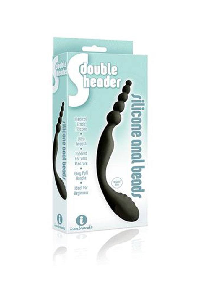 Icon Brands - The 9's - Double Header Silicone Anal Beads - Black Sex Toy - Tophatter Daily Deals