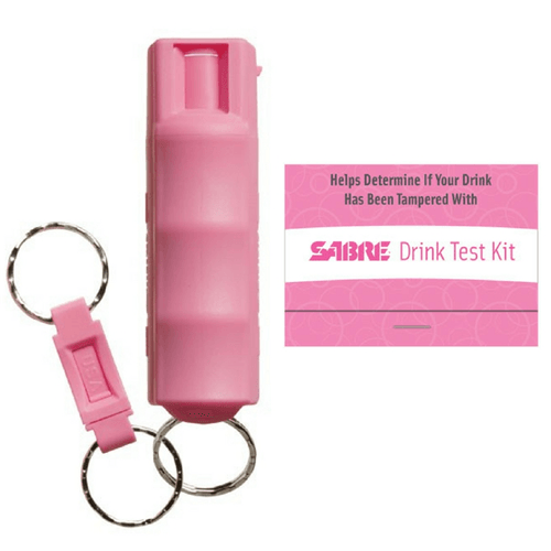 Pink Key Case Pepper Spray and Drink Test Kit Self Defense - Tophatter Daily Deals