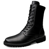 Safety Trekking Leather Riding Moto Shoes Black Boots - Tophatter Daily Deals