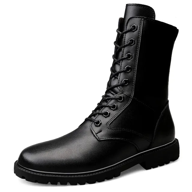 Safety Trekking Leather Riding Moto Shoes Black Boots - Tophatter Daily Deals